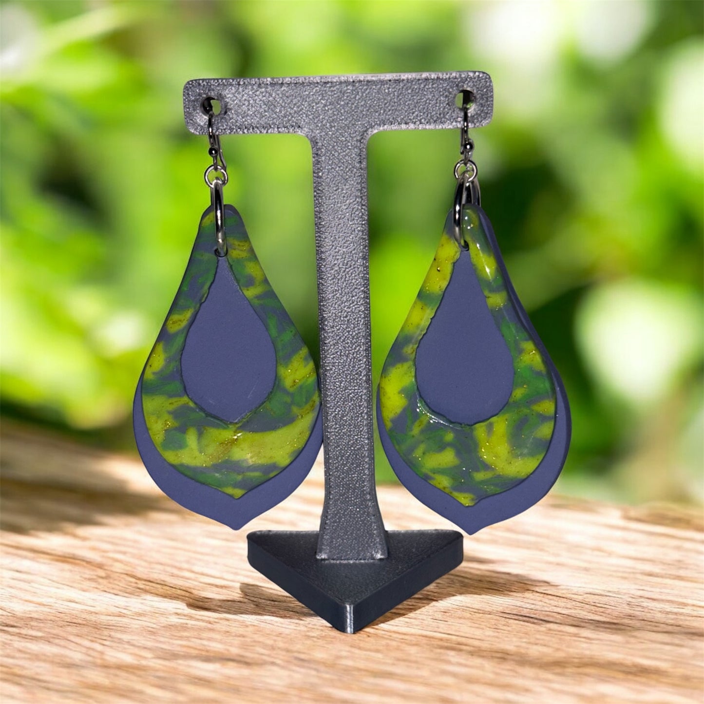 Neon Moss Teardrop Statements