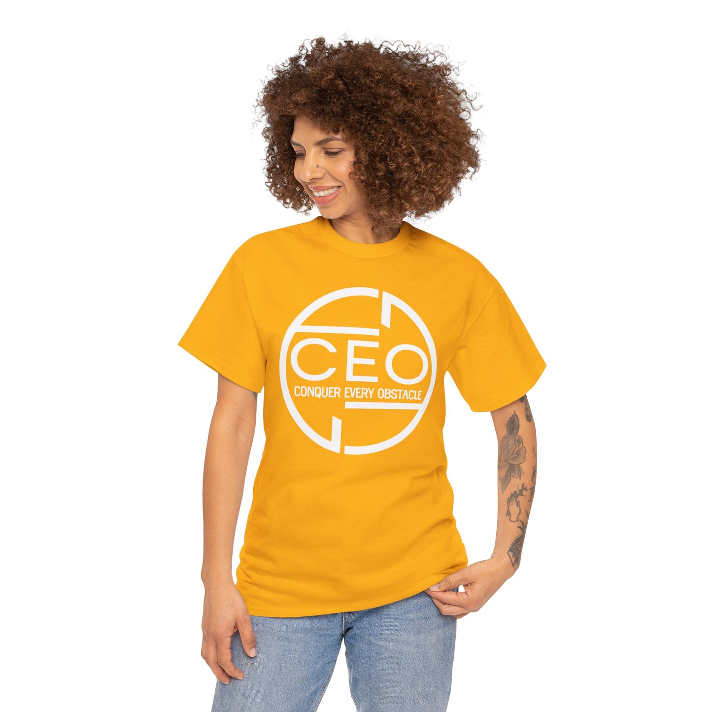 CEO Heavy Cotton Unisex Tee - Conquer Every Obstacle