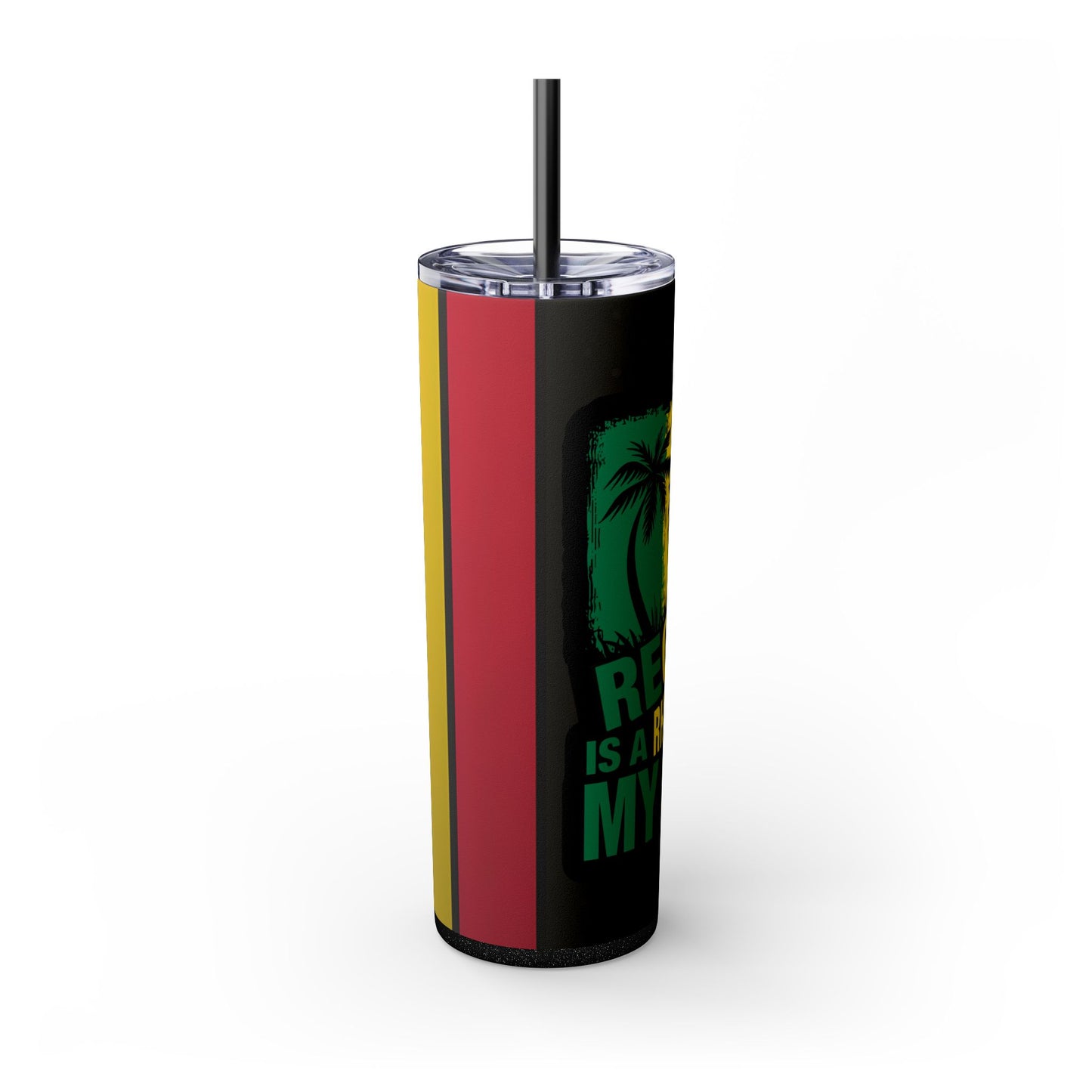 Reggae Rhythm Skinny Tumbler, 20oz Tropical Travel Mug