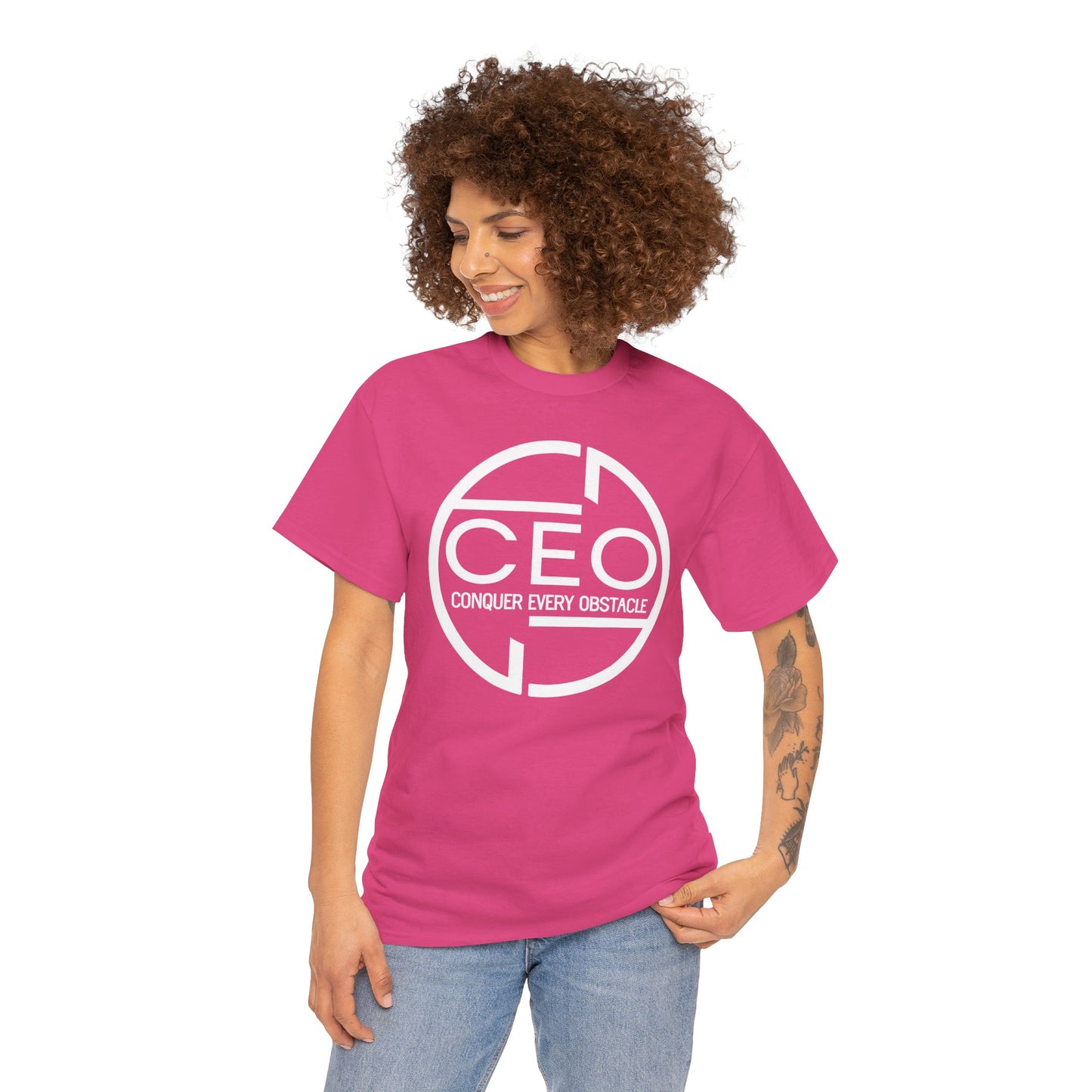 CEO Heavy Cotton Unisex Tee - Conquer Every Obstacle