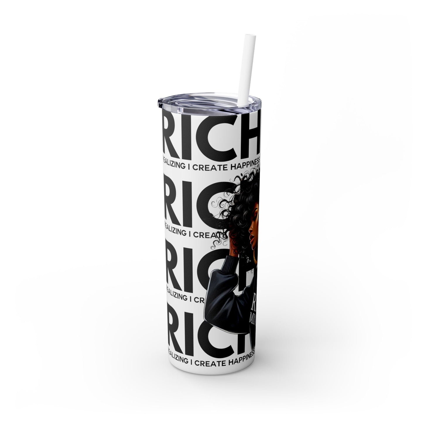 Rich Mindset Woman Skinny Tumbler