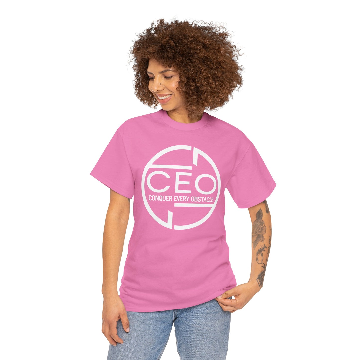 CEO Heavy Cotton Unisex Tee - Conquer Every Obstacle