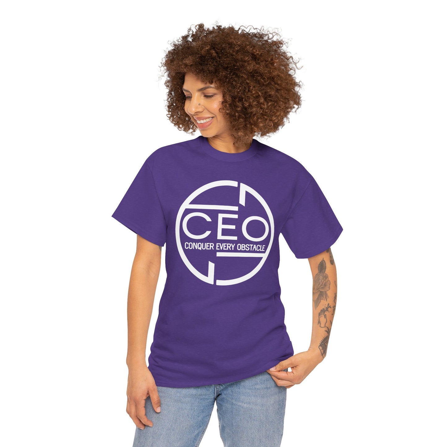 CEO Heavy Cotton Unisex Tee - Conquer Every Obstacle