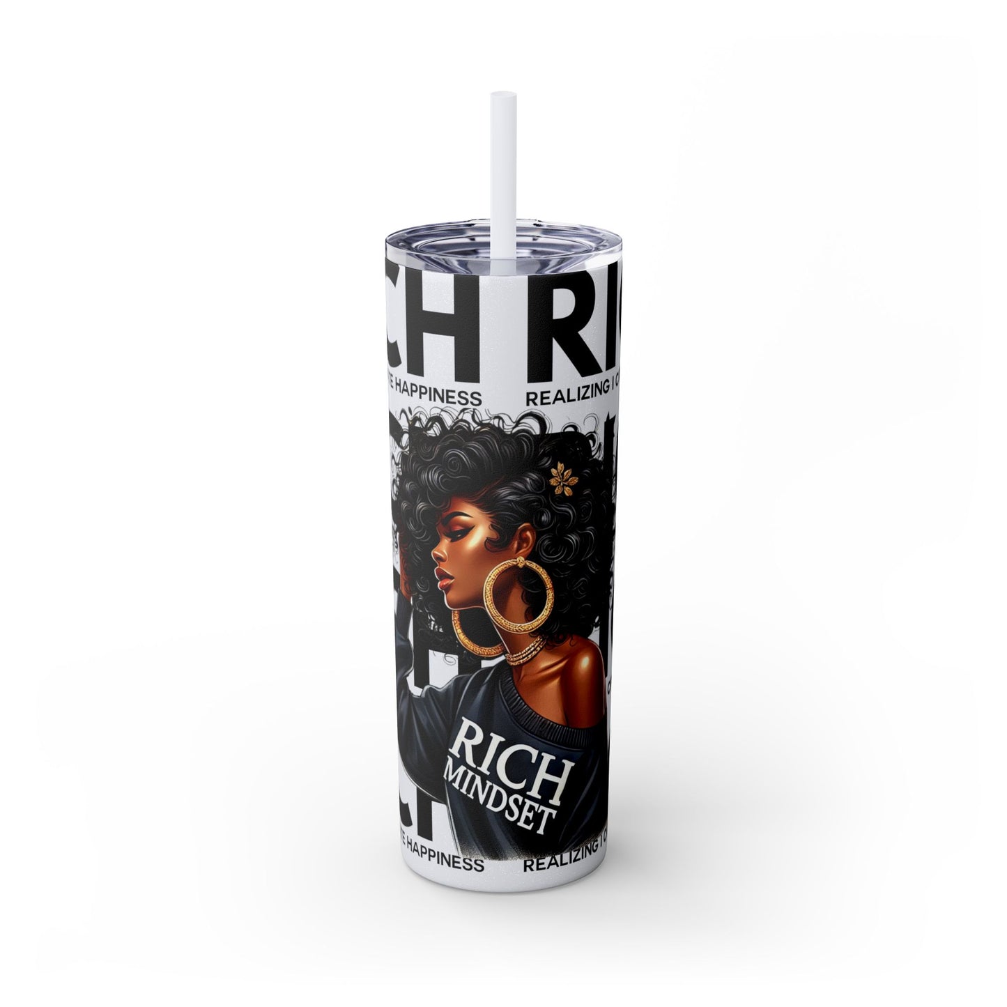 Rich Mindset Woman Skinny Tumbler