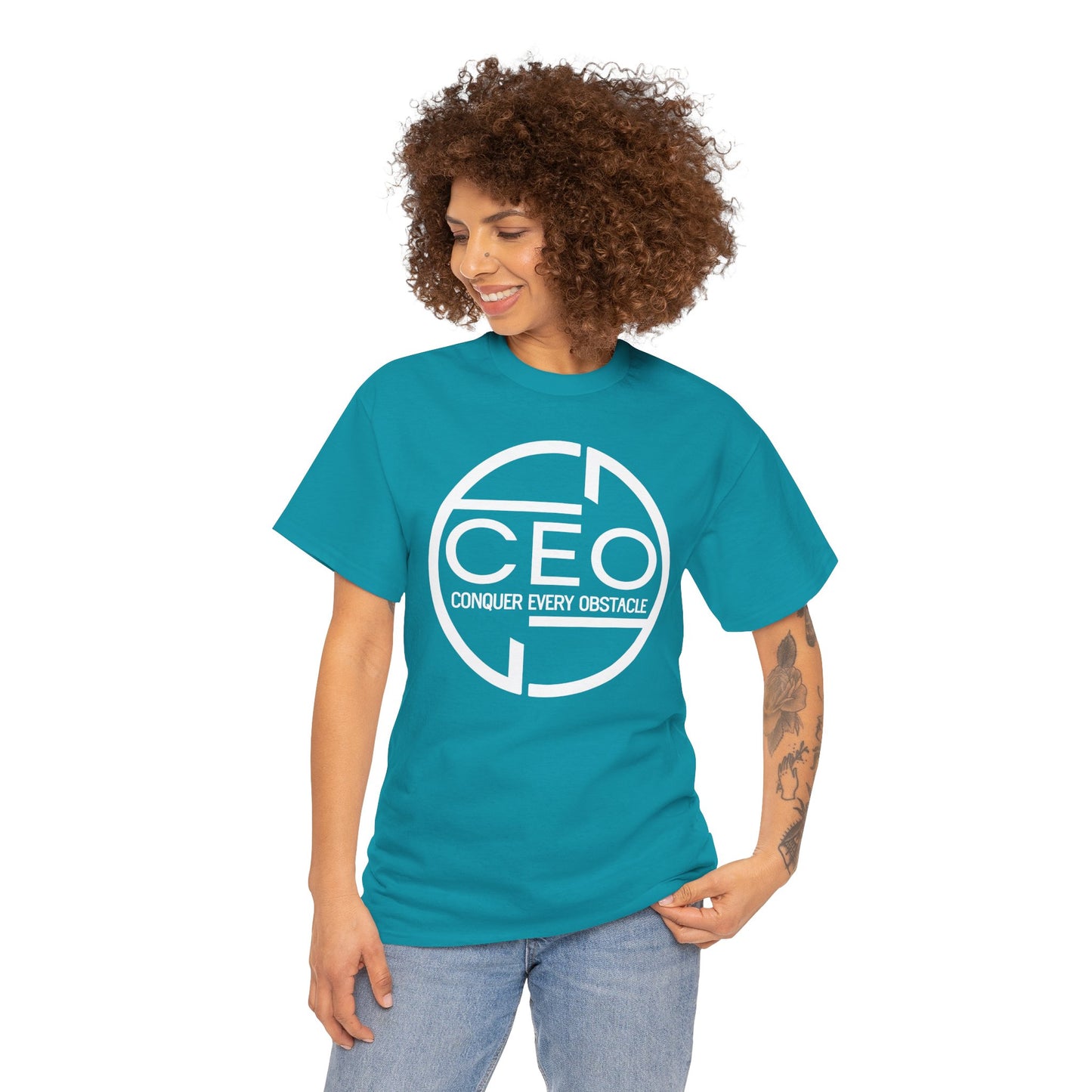 CEO Heavy Cotton Unisex Tee - Conquer Every Obstacle