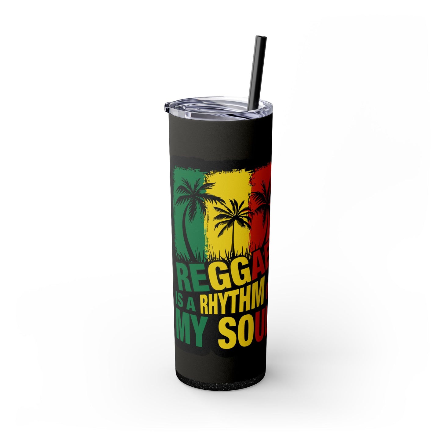 Reggae Rhythm Skinny Tumbler, 20oz Tropical Travel Mug