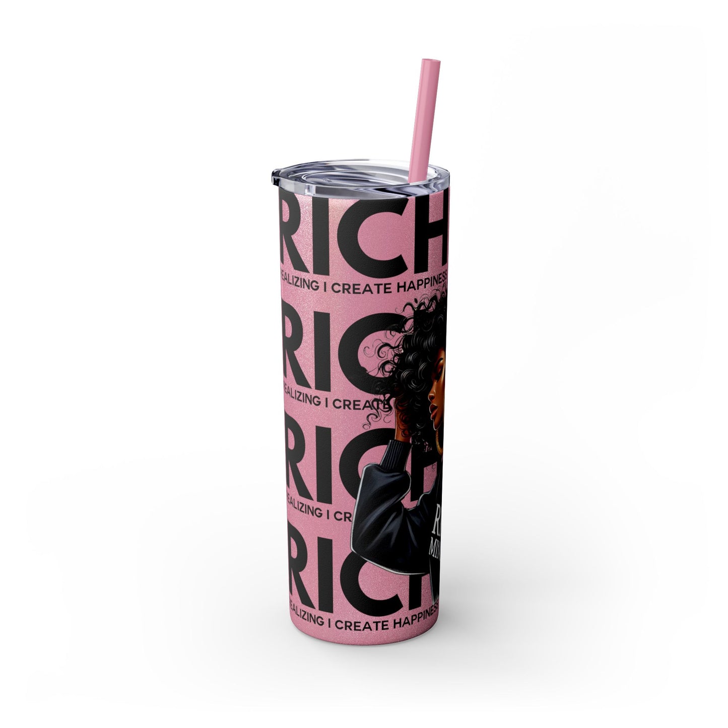 Rich Mindset Woman Skinny Tumbler