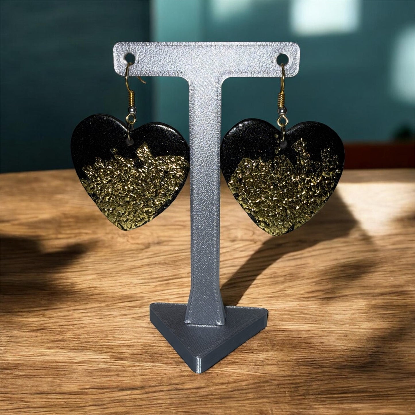 Gilded Midnight Heart Drops