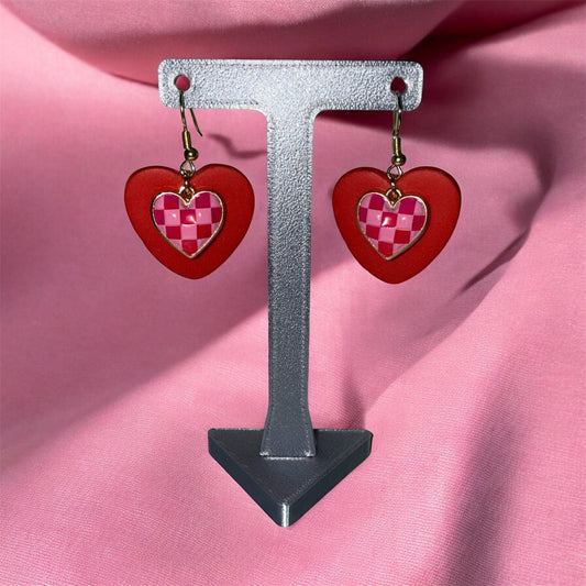 Pretty in Pink Checkered Drops