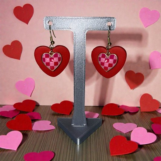 Pretty in Pink Checkered Drops