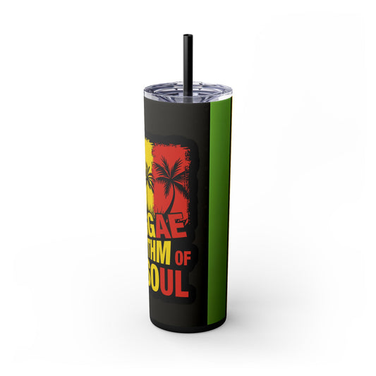 Reggae Rhythm Skinny Tumbler, 20oz Tropical Travel Mug
