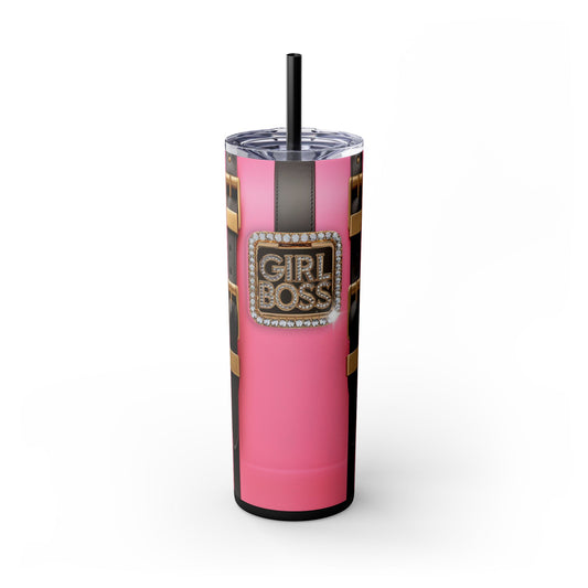 Pink GIRL BOSS Skinny Tumbler