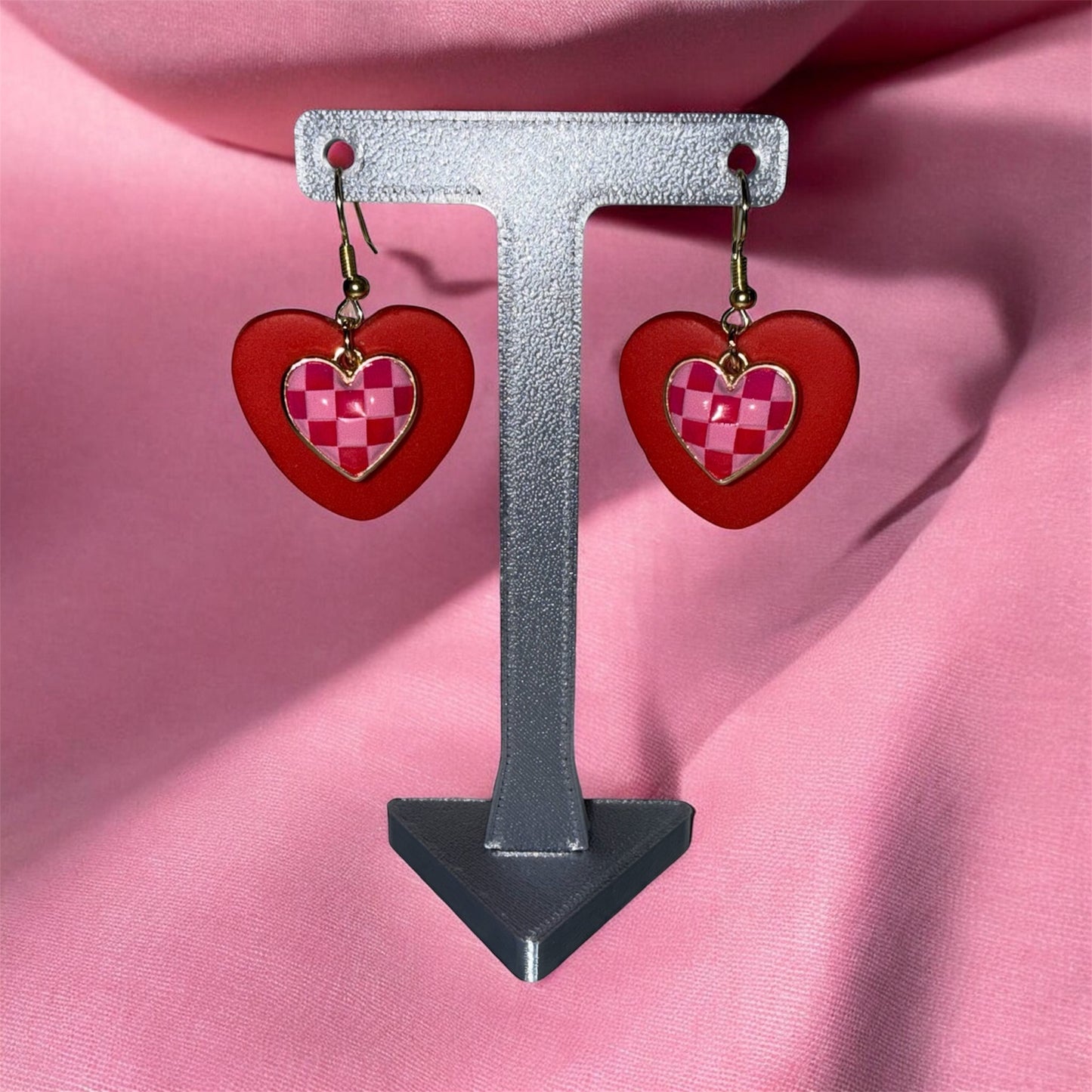 Pretty in Pink Checkered Drops