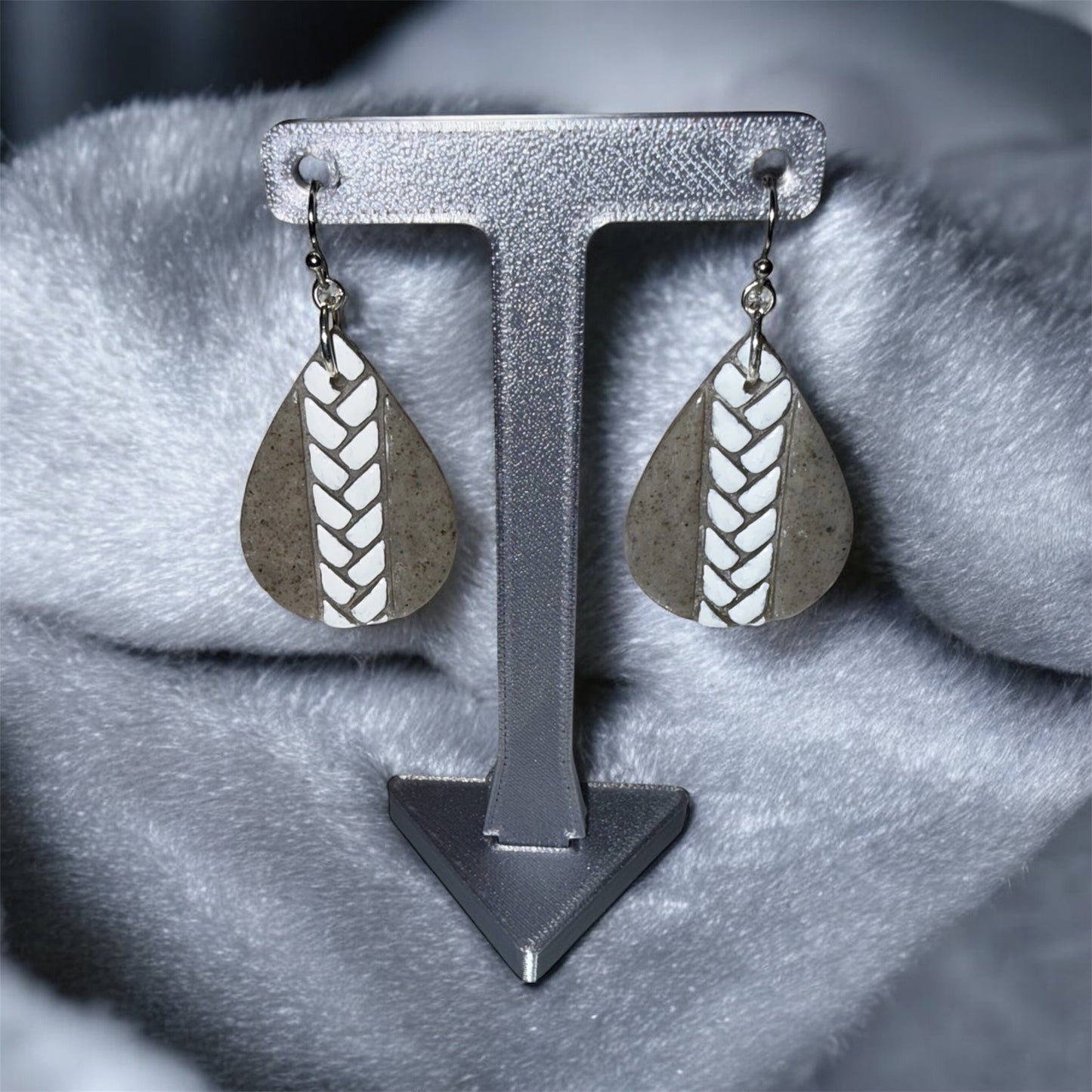 Ivory Path – Granite Teardrop Statement Earrings