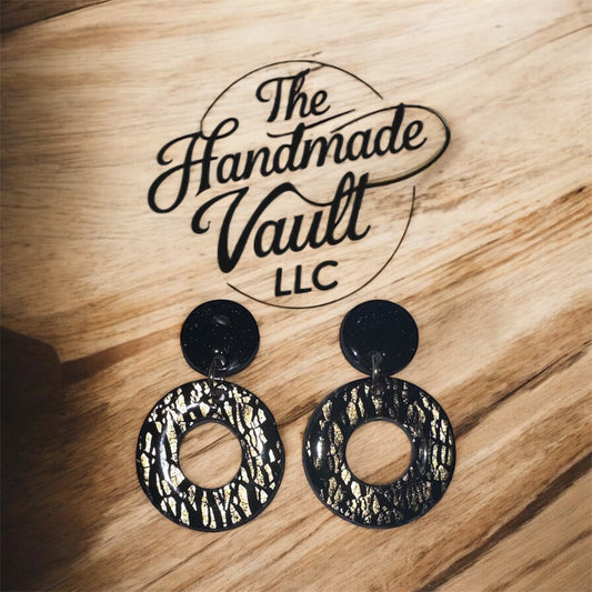 Midnight Gold Drip Hoops