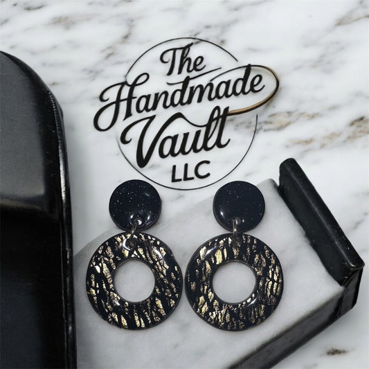 Midnight Gold Drip Hoops