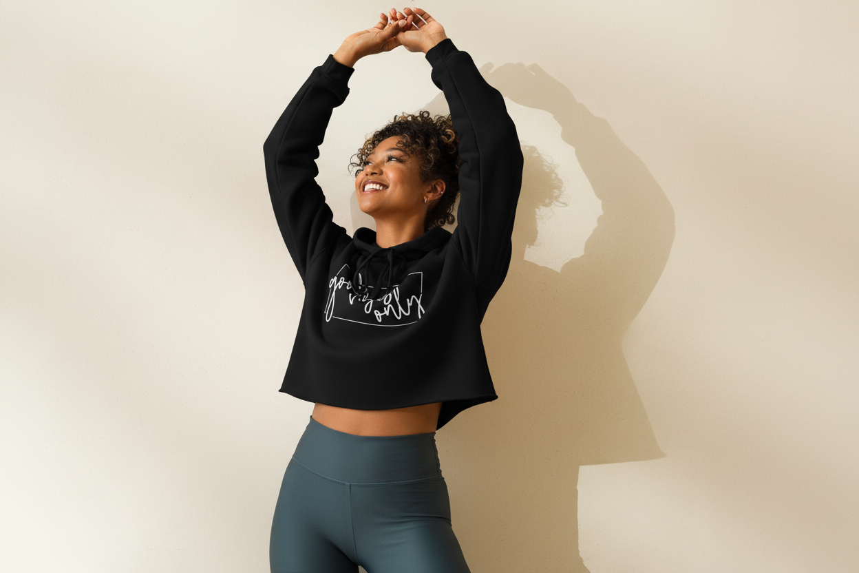 Good Vibes Only Crop Hoodie (W)